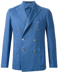 Мужской синий двубортный пиджак от Tagliatore