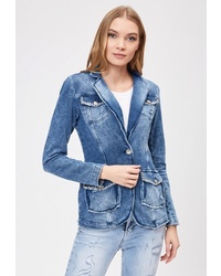 Женский синий джинсовый пиджак от DSHE