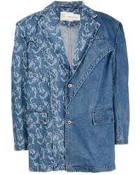 Мужской синий джинсовый пиджак от Feng Chen Wang