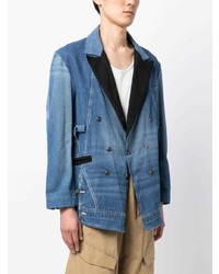 Мужской синий джинсовый пиджак от Greg Lauren