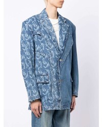 Мужской синий джинсовый пиджак от Feng Chen Wang