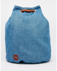 Женский синий джинсовый рюкзак с принтом от Mi-pac