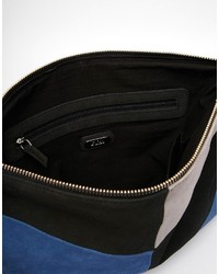 Синий замшевый клатч в стиле пэчворк от Faith