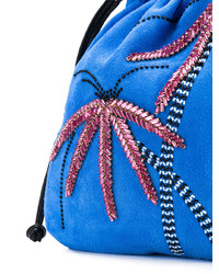 Синий замшевый клатч от Les Petits Joueurs