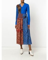 Женский синий кардиган с принтом от Marni