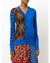 Женский синий кардиган с принтом от Marni