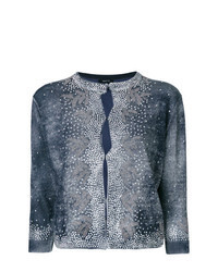 Синий кардиган с украшением