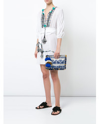 Синий клатч с вышивкой от Figue