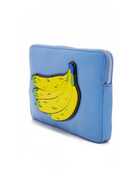 Синий кожаный клатч с принтом от Yazbukey