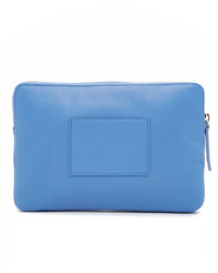 Синий кожаный клатч с принтом от Yazbukey
