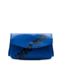 Синий кожаный клатч с принтом от Golden Goose Deluxe Brand