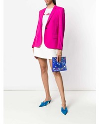 Синий кожаный клатч с принтом от Dolce & Gabbana