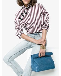 Синий кожаный клатч от Simon Miller