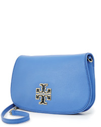 Синий кожаный клатч от Tory Burch