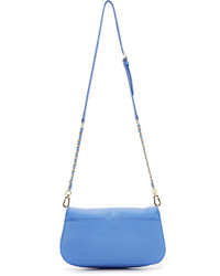 Синий кожаный клатч от Tory Burch