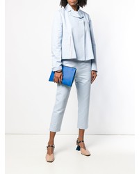 Синий кожаный клатч от Marni