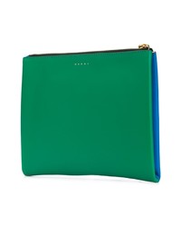 Синий кожаный клатч от Marni