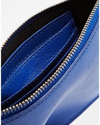 Синий кожаный клатч от Warehouse