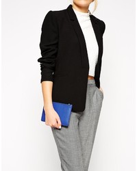 Синий кожаный клатч от Warehouse