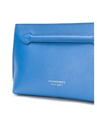 Синий кожаный клатч от Burberry