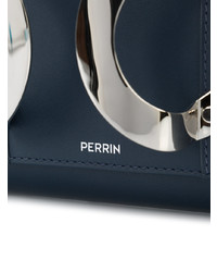 Синий кожаный клатч от Perrin Paris