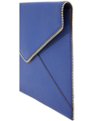 Синий кожаный клатч от Rebecca Minkoff