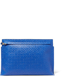 Синий кожаный клатч от Loewe