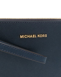 Синий кожаный клатч от MICHAEL Michael Kors