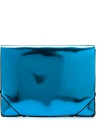 Синий кожаный клатч от MM6 MAISON MARGIELA
