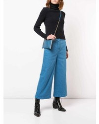 Синий кожаный клатч от Chloé