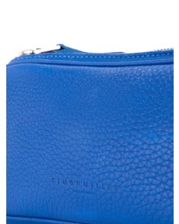 Синий кожаный клатч от Simon Miller