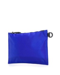 Мужской синий кожаный мужской клатч с принтом от Versace