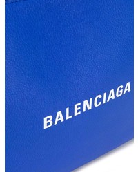 Мужской синий кожаный мужской клатч с принтом от Balenciaga