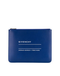 Мужской синий кожаный мужской клатч с принтом от Givenchy