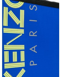 Мужской синий кожаный мужской клатч с принтом от Kenzo