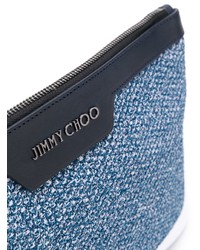 Мужской синий кожаный мужской клатч от Jimmy Choo