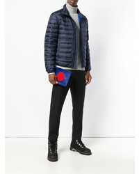 Мужской синий кожаный мужской клатч от Moncler