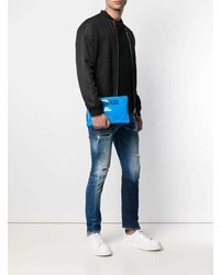 Мужской синий кожаный мужской клатч от DSQUARED2