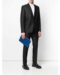 Мужской синий кожаный мужской клатч от Alexander McQueen