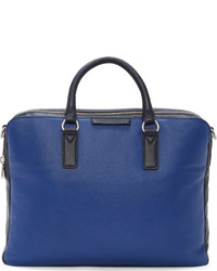 Синий кожаный портфель