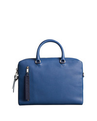 Синий кожаный портфель от Burberry