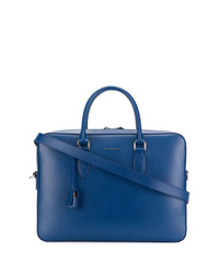 Синий кожаный портфель от Burberry