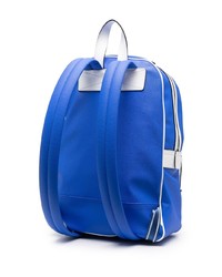 Мужской синий кожаный рюкзак с принтом от Moschino