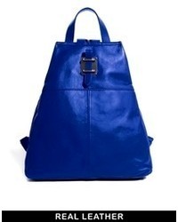 Женский синий кожаный рюкзак от Asos