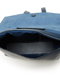 Женский синий кожаный рюкзак от Building Block