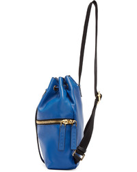 Женский синий кожаный рюкзак от Marni