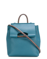Женский синий кожаный рюкзак от Corto Moltedo