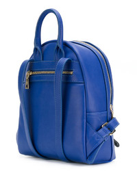 Женский синий кожаный рюкзак от Love Moschino