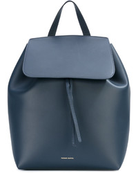 Женский синий кожаный рюкзак от Mansur Gavriel