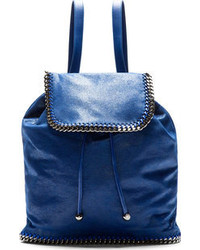 Женский синий кожаный рюкзак от Stella McCartney